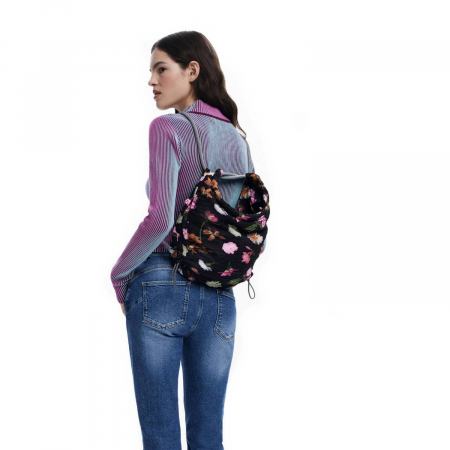 Geanta si rucsac de dama, Desigual, seria Orelia Print Almada, Negru [1]