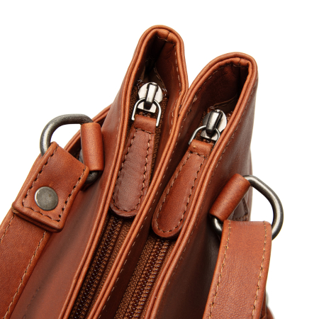Geanta si rucsac de dama, din piele naturala, The Chesterfield Brand, Raynor, de mana si umar, Maro coniac [5]