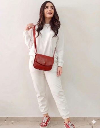 Geanta tip tolba din piele vachetta, model S5510, Bordo