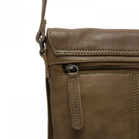 Geanta unisex din piele naturala, The Chesterfield Brand, Duncan, Verde olive [3]
