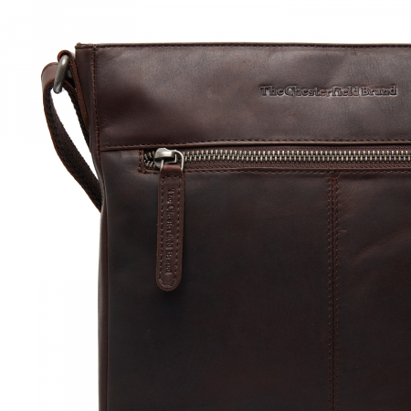 Geanta unisex din piele naturala, The Chesterfield Brand, Kreta, Maro inchis [4]