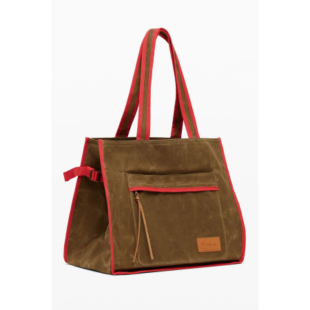 Genti calatorie - Geanta versatila, de voiaj / cumparaturi, de mana si umar, Desigual, seria Mediteranea Khiva, Camel