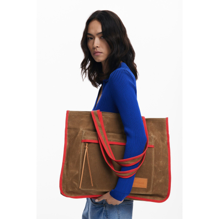 Geanta versatila, de voiaj / cumparaturi, de mana si umar, Desigual, seria Mediteranea Khiva, Camel [2]