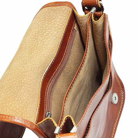 Gentuta unisex din piele naturala vachetta maro coniac S5552 [2]
