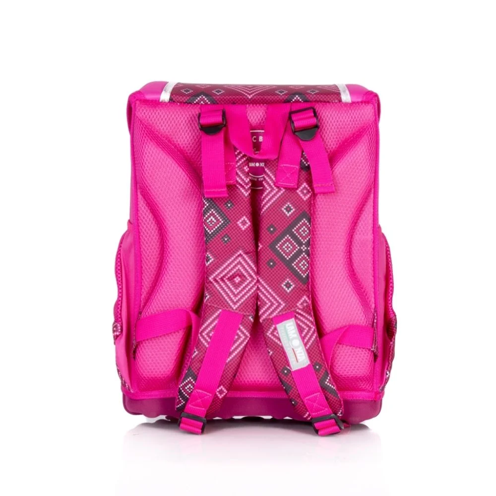 Ghiozdan scolar anatomic, Lamonza, 5-12 ani, model Flamingo, Roz [2]