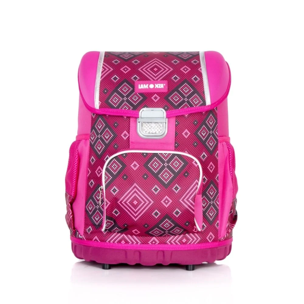Ghiozdan scolar anatomic, Lamonza, 5-12 ani, model Flamingo, Roz [1]