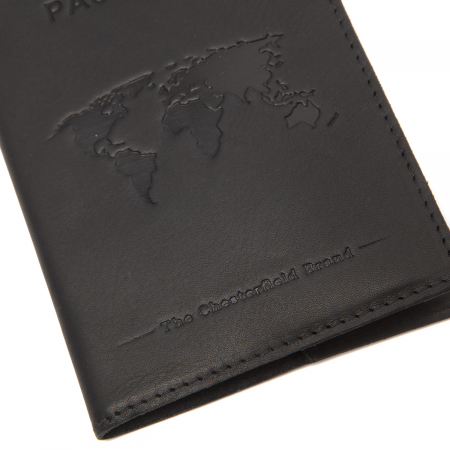 Coperta Husa pasaport, carnet sau brevet, din piele naturala, The Chesterfield Brand, Negru [3]