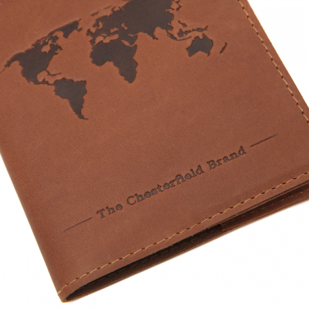 Coperta Husa pasaport, carnet sau brevet, din piele naturala, The Chesterfield Brand, Maro coniac [3]