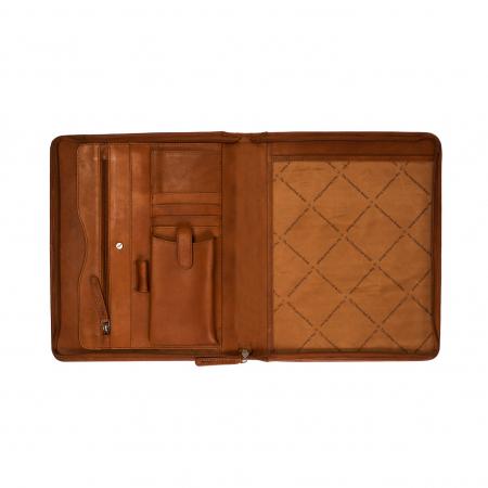 Mapa din piele naturala, The Chesterfield Brand, pentru acte si tableta, Barnet, Maro coniac [2]