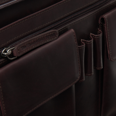 Mapa din piele naturala, The Chesterfield Brand, pentru acte si tableta, Moreton, Maro inchis [4]