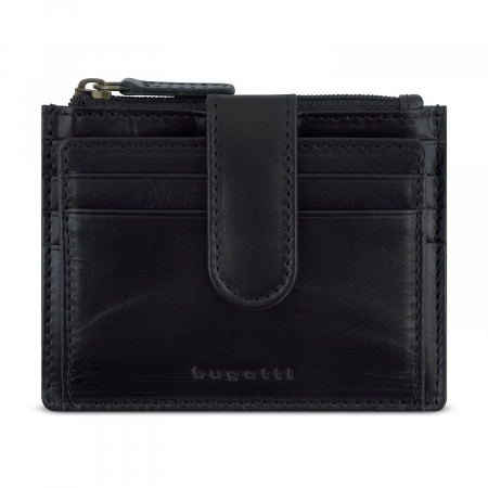 Mini portofel pentru carduri, piele naturala, bugatti seria Remo, 49239607, Negru [4]