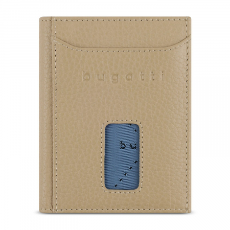 Mini portofel pentru carduri, piele naturala, bugatti seria Secure Slim, 491480R01, Bej [2]