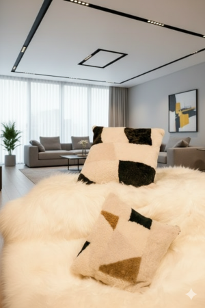 Perna decorativa din blana naturala de miel [1]