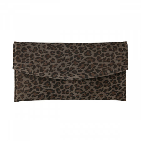 Plic de ocazie animal print din piele naturala gri inchis si negru [2]