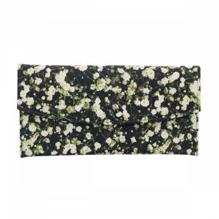 Plic de ocazie din piele naturala neagra cu imprimeu floral multicolor [1]