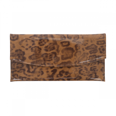 Plic de ocazie maro leopard din piele lacuita [1]