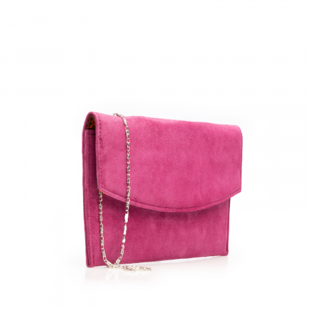 Plic de ocazie roz fucsia/mov, din piele intoarsa [2]