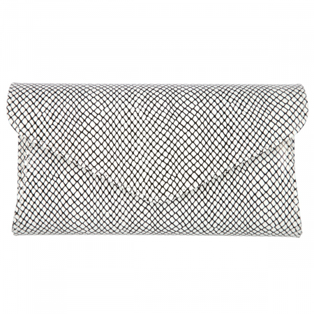 Plic elegant alb cu imprimeu negru din piele naturala, model 08 [1]