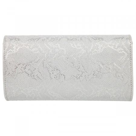 Plic elegant din piele naturala argintiu texturat, model 08 [2]