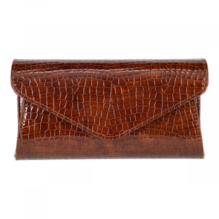 Plic elegant din piele naturala croco caramel lac, model 08 [1]