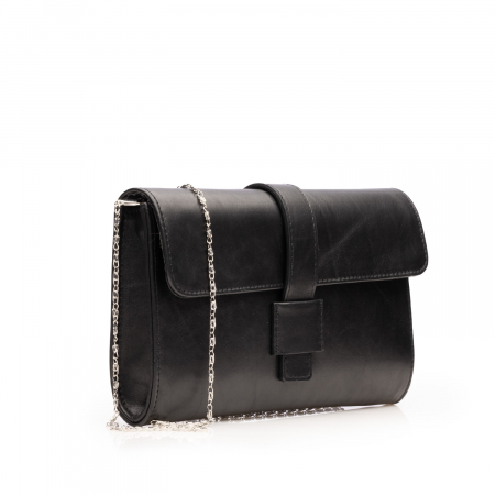 Poseta plic elegant/casual din piele naturala, Hera, Negru [1]