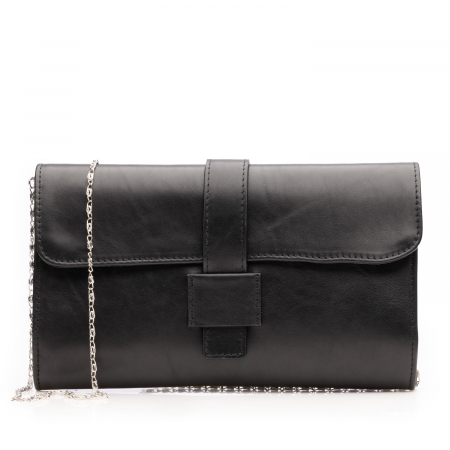 Poseta plic elegant/casual din piele naturala, Hera, Negru [2]