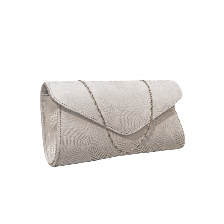 Plicuri elegante - Plic elegant din piele naturala, model 08, Alb argintiu