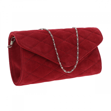 Plic elegant din piele intoarsa tip matlasat, model 08, Visiniu