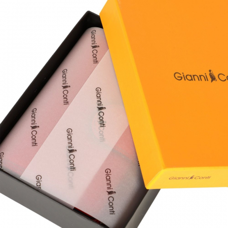 Port card Gianni Conti, din piele naturala seria 917101, Maro coniac [5]