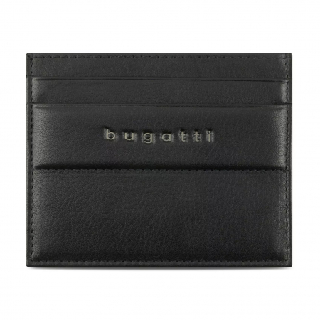 Port carduri smart RFID, piele naturala, bugatti, Nome 4916070, Negru