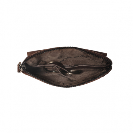 Port chei din piele naturala, The Chesterfield Brand, cu protectie anti scanare RFID, Oliver, Maro inchis [1]