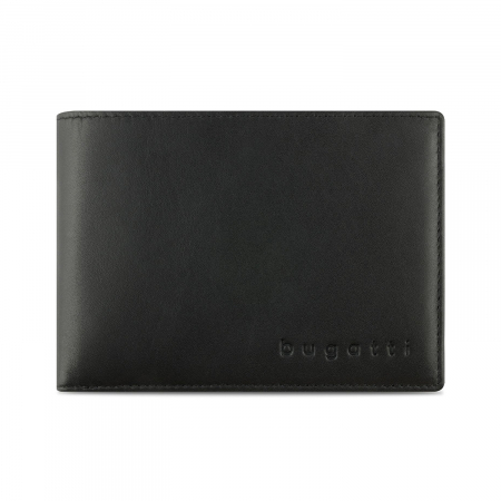 Portofele - Portofel barbati din piele naturala, bugatti, seria Super Slim, cu protectie anti scanare RFID, Negru