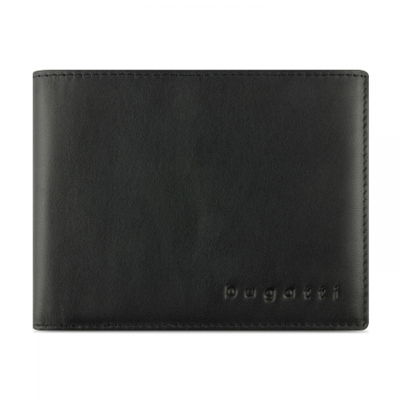 Portofele - Portofel barbati din piele naturala, bugatti, seria Super Slim, cu protectie RFID, Negru