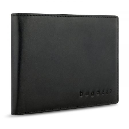 Portofel barbati din piele naturala, bugatti, seria Super Slim, cu protectie RFID, Negru [1]