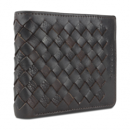 Portofel barbati din piele naturala, bugatti, Woven 502, Maro inchis [1]