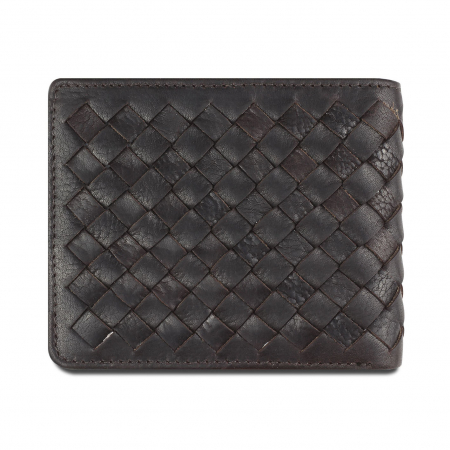 Portofel barbati din piele naturala, bugatti, Woven 502, Maro inchis [4]