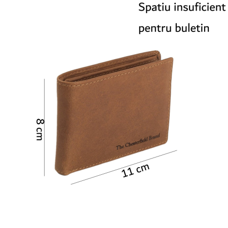 Portofel barbati din piele naturala, The Chesterfield Brand, Enzo, cu protectie anti scanare RFID, Maro coniac [1]