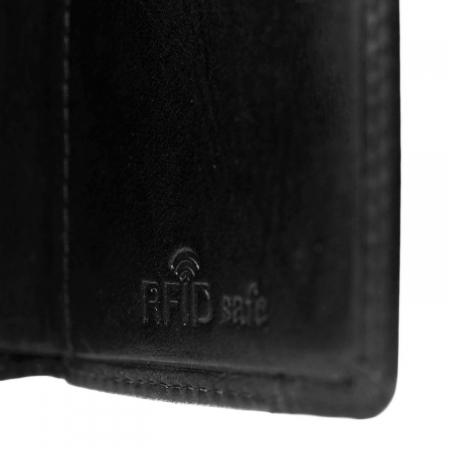Portofel unisex cu suport pentru carduri, din piele naturala, The Chesterfield Brand, Lancaster, cu protectie anti scanare RFID, Negru [4]
