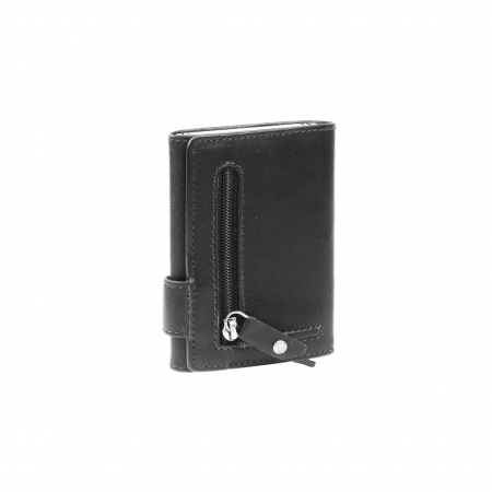 Portofel unisex cu suport pentru carduri, din piele naturala, The Chesterfield Brand, Leicester, cu protectie anti scanare RFID, Negru [2]