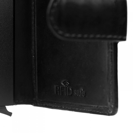 Portofel unisex cu suport pentru carduri, din piele naturala, The Chesterfield Brand, Loughton, cu protectie RFID, Negru [3]
