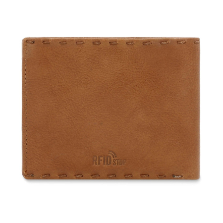 Portofel barbati, Picard, cu protectie anti scanare RFID, din piele naturala, Ranger, Maro coniac [4]