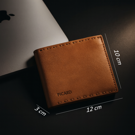 Portofel barbati, Picard, cu protectie anti scanare RFID, din piele naturala, Ranger, Maro coniac [1]