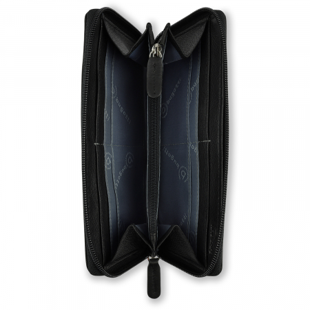 Portofel cu fermoar, bugatti, piele naturala, dama, seria Banda 601, Negru [1]