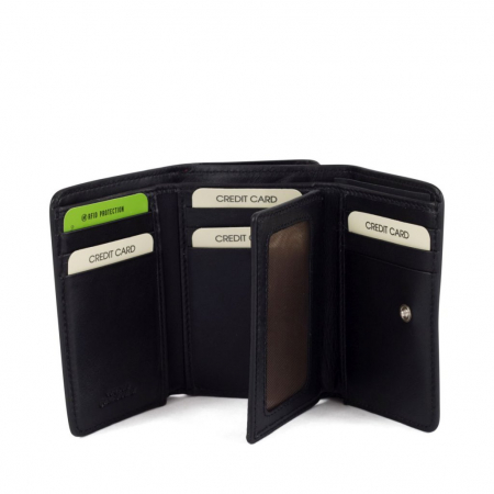 Portofel dama, Gianni Conti, piele naturala, protectie anti scanare RFID, seria 3358159, Rosu [1]