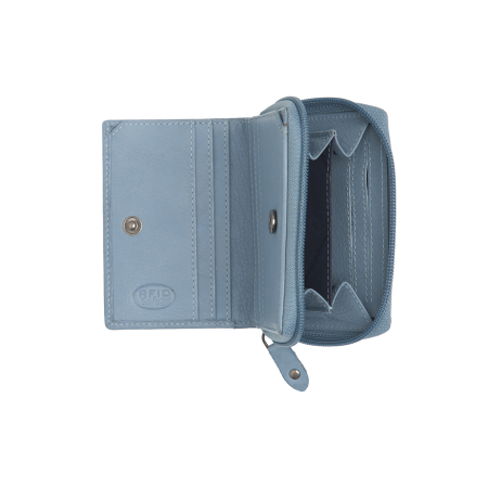 Portofel dama din piele naturala, The Chesterfield Brand, Floren, cu protectie anti scanare RFID, Albastru Ciel [3]