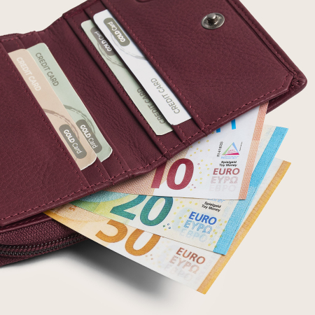 Portofel dama din piele naturala, The Chesterfield Brand, Floren, cu protectie anti scanare RFID, Visiniu [5]