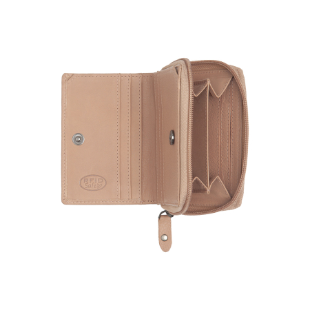 Portofel dama din piele naturala, The Chesterfield Brand, Floren, cu protectie anti scanare RFID, Roz vintage [2]