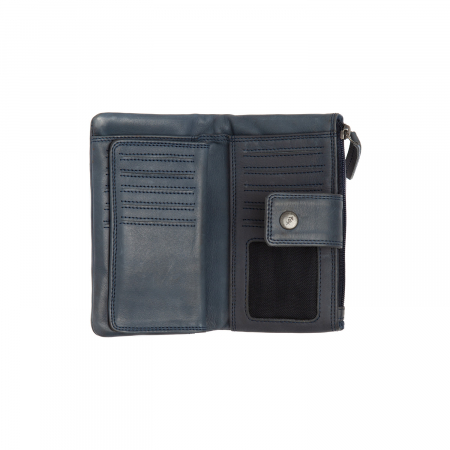 Portofel dama din piele naturala, The Chesterfield Brand, Fresno, cu protectie anti scanare RFID, Bleumarin [1]
