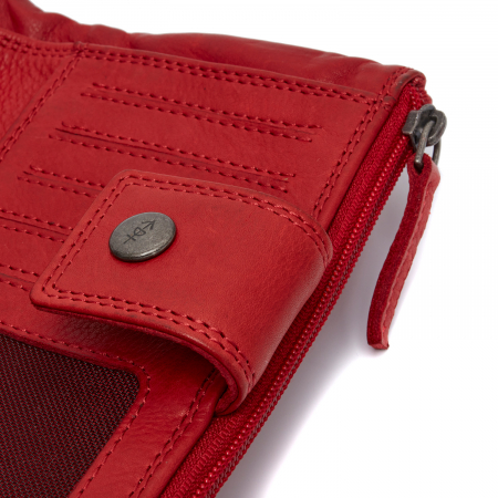 Portofel dama din piele naturala, The Chesterfield Brand, Fresno, cu protectie anti scanare RFID, Rosu [3]