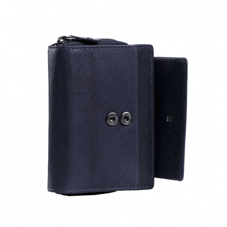 Portofel dama din piele naturala, The Chesterfield Brand, Hanoi, cu protectie anti scanare RFID, Bleumarin [2]